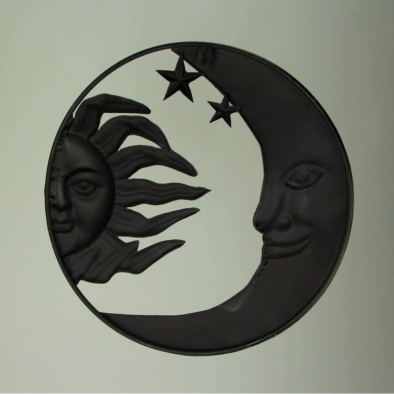 Collectible Badges Metal Art Celestial Sun and Moon Indoor Outdoor