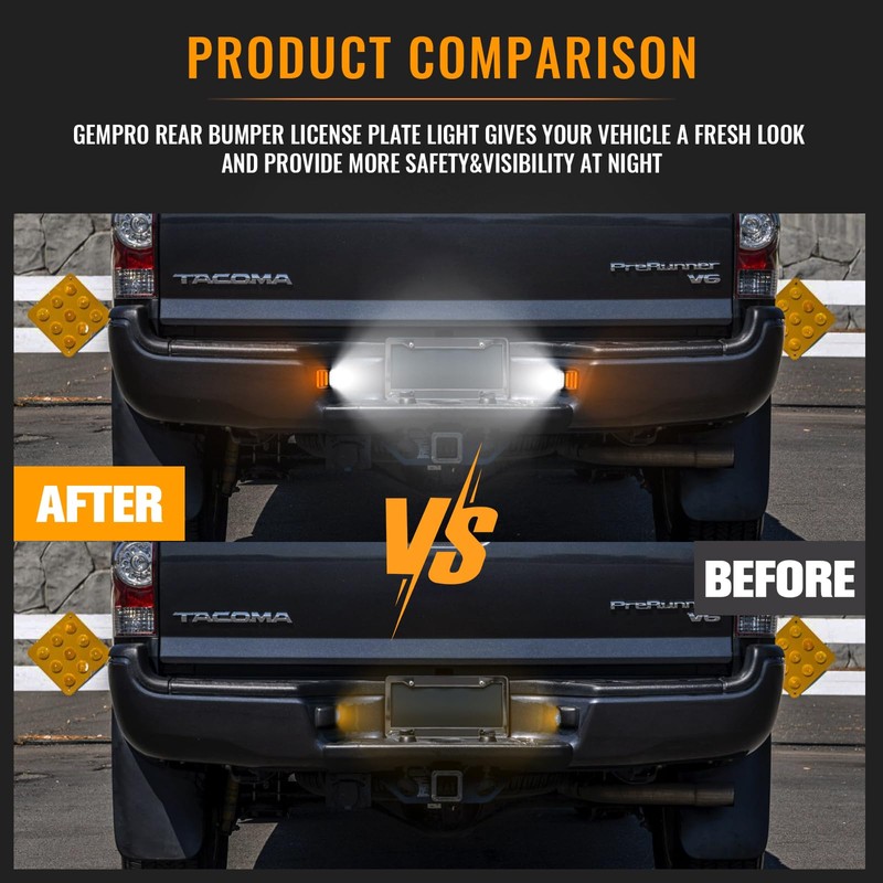 Gempro Amber OLED Neon Tube LED License Plate Light Tag