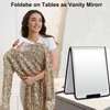 LPHUMEX Folding Door Mirror Full Length, 33x13 in White Hanging