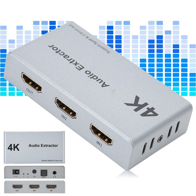ASHATA HDMI Switch 4K HDMI Splitter, 2 in 1 Out