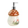 Bicuzat Ceramic Mushroom Shaped Soap Dispenser with Plastic Pump, Liquid