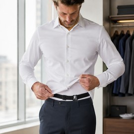 Adjustable Shirt Stay Belt for Business Wear – Non-Slip Elastic Waistband to Keep Shirts Neatly Tucked