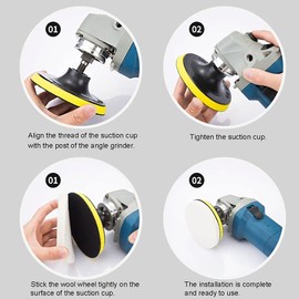 SI FANG 2 Pack 150mm/6 Inch Hook and Loop Backing Pad with M14 Thread Drill Adapter, Car Orbital Sander Polisher Buffer Backing Plate, Polishing Buffing Tool for Sanding Discs/Wool Sponge Pads