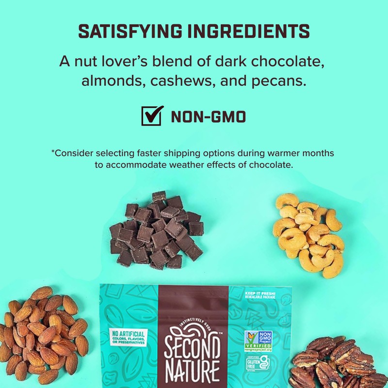Second Nature Dark Chocolate Medley Trail Mix, 12 oz. Resealable