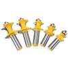Gasea 5pcs 1/2 Inch Half Round Bearing Bullnose Router Bits
