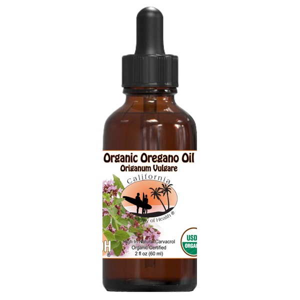 California Academy of Health Oregano Oil - 2 oz Bottle - 100% Pure Certified Organic Oregano Oil from CAOH
