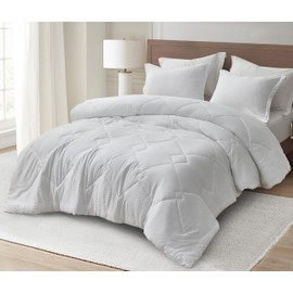 Chezmoi Collection Hugo 3-Piece Jacquard Comforter Set Oversized King Size, White Textured Woven Lightweight Thin Comforter Summer Bedding (1 Comforter 118x96 inches, 2 Shams)