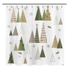 Geometric Modern Design Christmas Shower Curtain Christmas Tree Bathroom Home