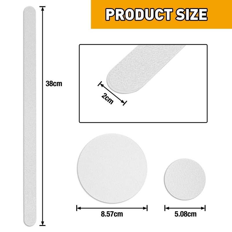 BIGTEETH Anti Slip Shower Stickers Bathtub Non Slip Stickers 16pcs