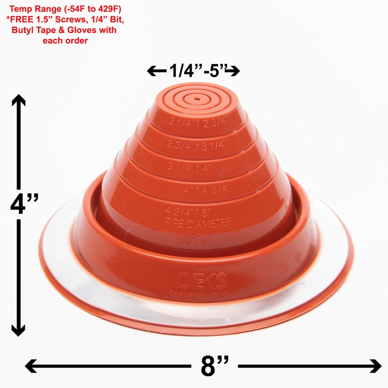 EAGLE 1 Silicone Flexible Roofing Pipe Flashing Boots - On