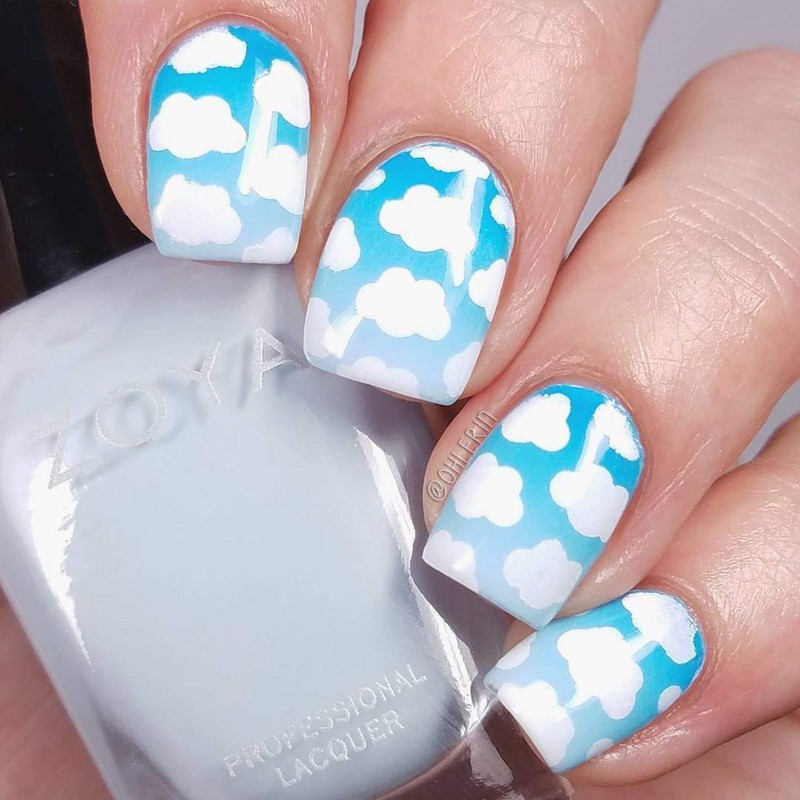 Whats Up Nails - Clouds Vinyl Stencils for Nail Art