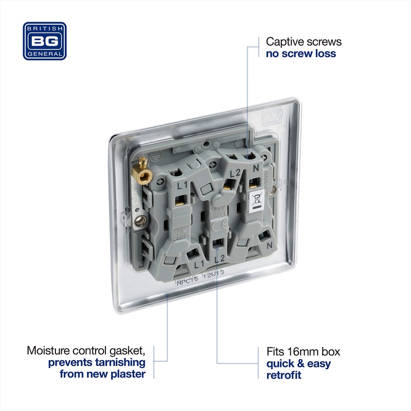 BG Electrical 3-Pole Fan Isolator Switch