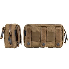 IDOGEAR Tactical Bag Molle Dump Bags Dual Purpose Carrying Kit EDC Bag with Molle Hooks and Loops for Vest 500D Nylon, Coyote brown
