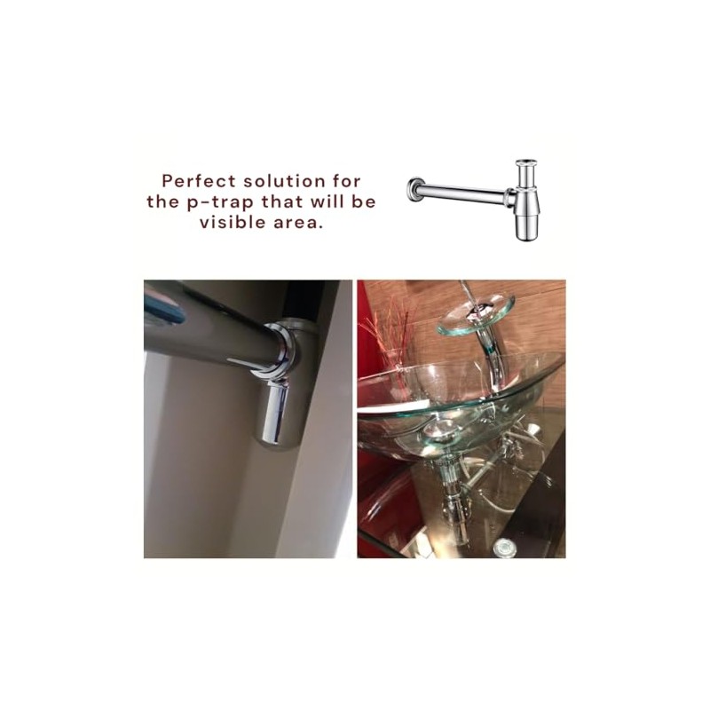 Classical Basin Bottle Trap Chrome Sink Bathroom Waste Pipe 1-1/4