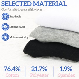 Soleeya 12 Pairs Boys Socks Kids Girls Sports Crew Socks Black White Grey 6-15 Years, Striped Cotton Ankle Athletic Socks for School Home Casual (9-12 years)