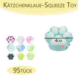 Squishy Paw Squishy, Squishy, Cat Paws, Squishy Squeeze Toy, Cat Paw Squishy Set for Stress Relief, Pack of 9