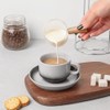 Sweejar Porcelain Espresso Cups with Saucers, 4 Ounce Stackable Cappuccino