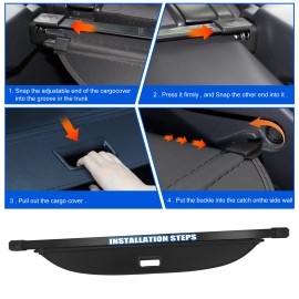 Cequent Unbranded Retractable Rear Trunk Cargo Cover For 2021 2022 2023 2024 Nissan Rogue S SL SV