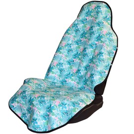 Seat Hoody - 100% Waterproof Sweat Proof Car Truck Seat Cover Protector. Universal Fit, Washable, Grippy Backing, Perfect After Swimming, Surfing, Working Out, The Beach, Dogs - Aquatic Succulents