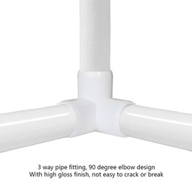 3 Way Corner Fittings, 10 Pieces 3 Way Pipe Fittings, PVC Plastic Right Angle T Corner Connector, PVC Elbow PVC Pipe Connector, 20mm Inner Diameter (White)