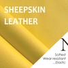 NOVBJECT Women Leather Mittens Finger Rabbit fur Lining Winter Sheepskin
