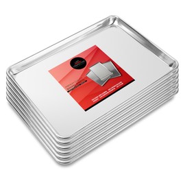 Last Confection 6 Cookie Baking Sheets 13" x 18" - Rimmed Aluminum Jelly Roll Trays - Half Sheet Pans