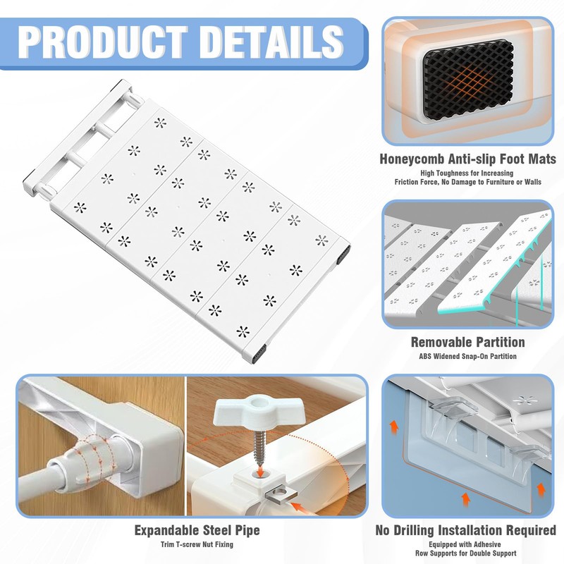 Adjustable Shelves Cupboard - 24 cm Wide, Adjustable Length 48-80