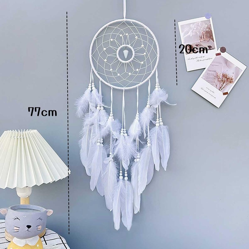 Dream Catcher Wall Hanging Feather Decoration, Hand Knitted, Dream Network,