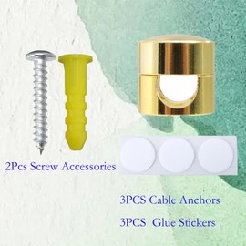 Cable Accessory Organizer Aluminum Wire Organizer Cable Management Clamps Home and Office Cable Management Clamps Sturdy Stylish Durable 3pcs(Gold)