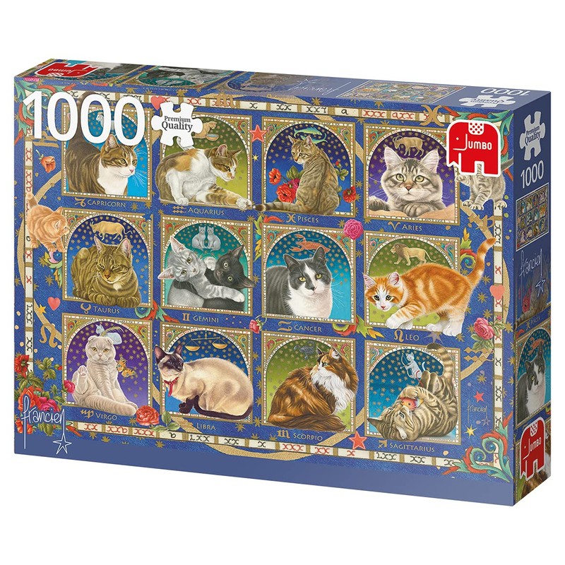 Jumbo Spiele 18853 Horoscope Cat 1000 Pieces Cat (Animal) Puzzle