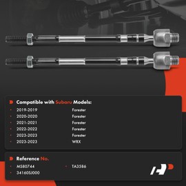 A-Premium 2 x Front Inner Tie Rod Ends, Compatible with Subaru Forester 2019-2023, WRX 2023