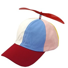 Kuzhi Multi-Color Propeller Hat - Baseball Style (Red Brim, L)