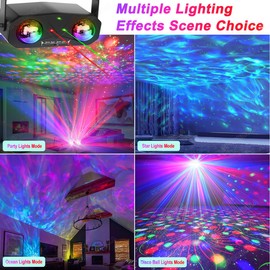 Disco Lights Party Lights,Disco Ball Light Party Light Indoor Disco Light Sound Activated DJ Light with Star Projection,Ocean Light,Pattern Light Show for Party DJ KTV Club Christmas Festival Gifts