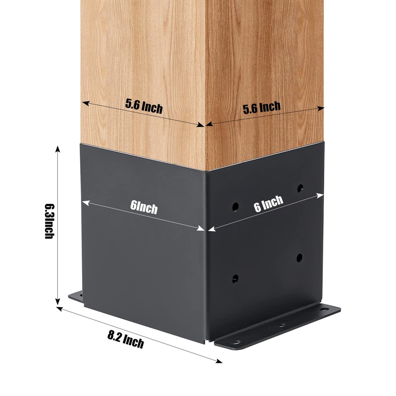 AXWHYS 6x6 Post Base 4 Pcs, (Inner Size 5.6x5.6) Post