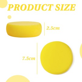DWFEYOI Round Painting Sponges Set Synthetic Sponges Art Craft Sponge Yellow Absorbent Sponges for Watercolour Clay Ceramic Face Painting Cleaning, Round Painting Sponges