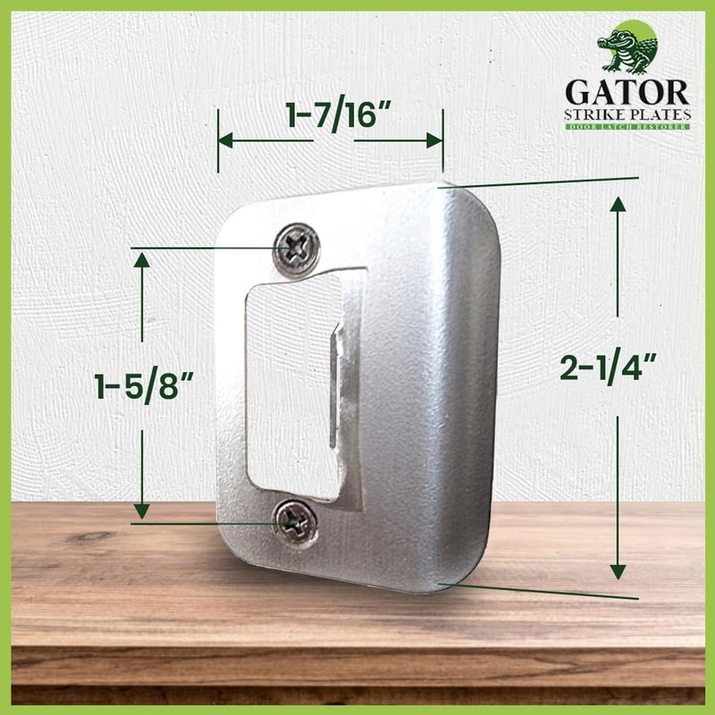Gator Door Strike Plate with Screws, – 2-1/4" by 1-3/4"