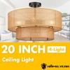 Hamilyeah 20 inch Boho Flush Mount Ceiling Light Fixture Double