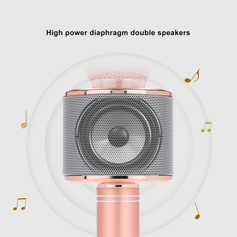 Kids Singing Microphone Portable Handheld Wireless Bluetooth Condenser Mic Speaker
