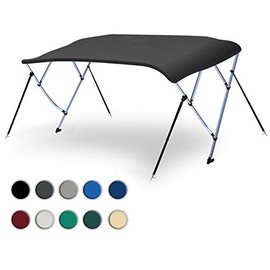 Naviskin Dark Grey 3 Bow 6'L x 46" H x 79"-84" W Bimini Top Cover Includes Mounting Hardwares,Storage Boot with 1 Inch Aluminum Frame