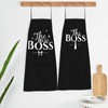 Dumoldpa 2Pcs Apron Waterdrop Resistant The Boss &The Real Boss