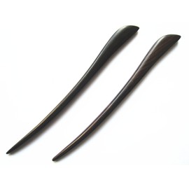 Myhsmooth Zz-bs-bt 2 Count Hair Sticks Natural Black Sandalwood Handmade Carved Hair Clip Shawl Hair Pins Pack of 2 Pcs