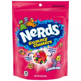 Rainbow Nerds Gummy Clusters, Rainbow Candy, 8 oz Bag - Pack of 3
