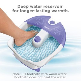 Conair Soothing Pedicure Foot Spa Bath with Soothing Vibration Massage, Deep Basin Relaxing Foot Massager with Jets, Blue/White