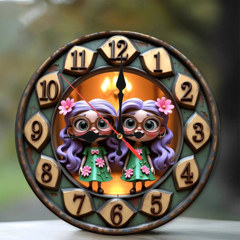 25x25cm Wood Wall Clock that is Also a Puzzle (Pieces