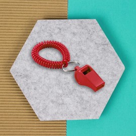Lucky Line 2” Diameter Spiral Wrist Coil with Whistle Key Chain, Flexible Wrist Band Coach Teacher, Stretches to 12", Red (423701), 1 Pack