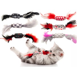 Fashion's Talk 10PCS Assorted Candy-Shaped Catnip Cat Toy with Feathers and Bell for Indoor Cats,Kitten.Natural Catnip Filling and Crinkle Sound for Endless Fun