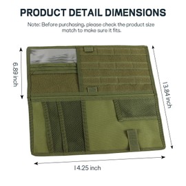 ongfuwu Car Sun Visor Organizer, Tactical Molle Car Visor Organizer Storage Pouch, Multi-Pocket Visor Panel Storage Bag Holder for Documents Cards, Auto Truck Interior Accessories (Army Green)