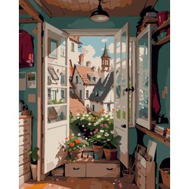 QUITEDEW Landscape Paint by Numbers Kit for Adults,Paint by Number for Adults Beginner,DIY Paint by Numbers Flowers for Home Wall Painting Decor Gifts 16x20 Inch (Without Frame)