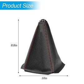 Zpana Car Shift Boot Cover, PU Leather Manual Automatic Vehicle Shifter Lever Knob Dust Protector, Dustproof Gear Shift Protection Sleeve Gaiter, Universal Auto Accessories(Carbon Texture Red Line)