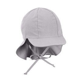 Sterntaler Children's Peaked Cap with Neck Protection, Ties and Hidden Ear Flaps, smoke Grey